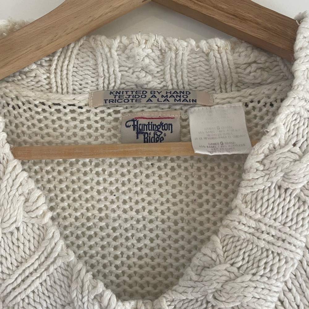 Vintage Huntington Ridge Hand Knit Cottage Core Floral Sweater - M - Picture 5 of 6